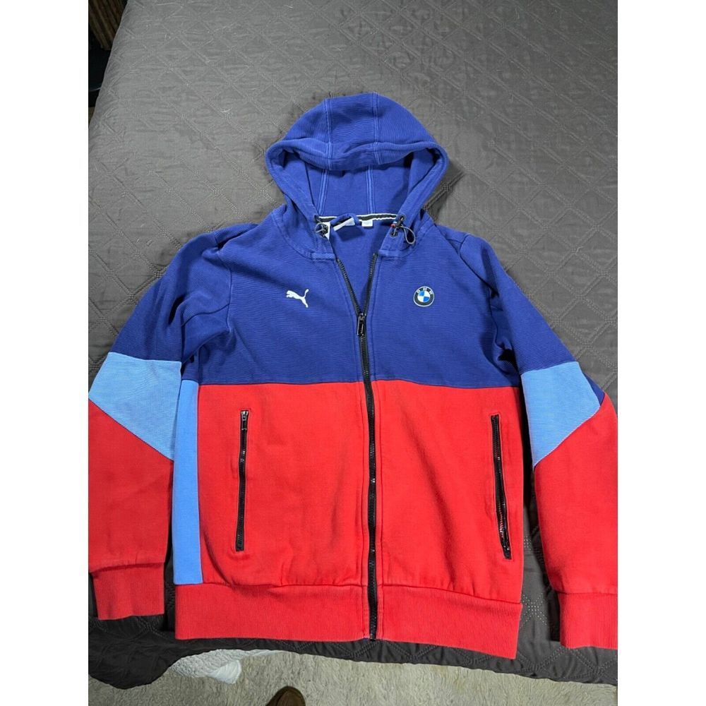 Formula 1 BMW Motorsport Men's Hooded Sweat Jacket, Blue and Red (MSRP $94-$105)
